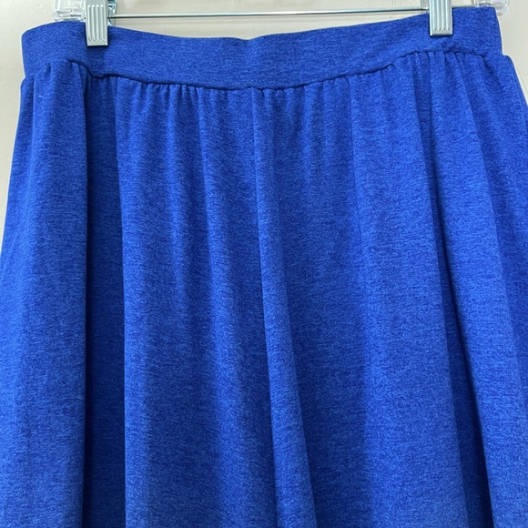💥2/$15 NWT Twenty4 Woman royal blue knit wide leg culottes gaucho crop pants L - Picture 4 of 9